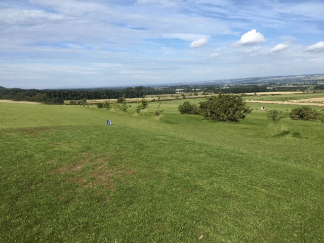 Longshot of the course with a teebox as the focus